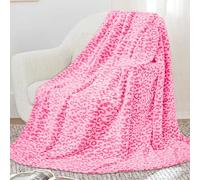 Manta cálida Rosa, Manta de Forro Polar Suave con Estampado de Leopardo, Manta Peluda Rosa Intenso con Estampado de Guepardo para Cama, sofá, sillón