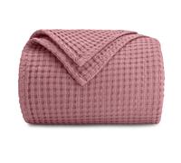 Manta Comfy Cubs 100 % algod n con tejido gofrado, transpirable, suave y ligera. Ideal para sof cama o sof cama (malva: 274 x 228 cm).
