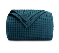 Manta Comfy Cubs 100 % algod n con tejido gofrado, transpirable, suave y ligera, ideal para sof cama o sof cama (Neptune, 228 x 228 cm)