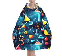 Manta con capucha de gran tamaño con estampado abstracto de ciencia química, suave y cálida, regalo de invierno para adultos y Navidad, Negro, 320g flannel