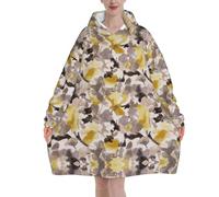 Manta con capucha de la bandera de Costa Rica de gran tamaño, manta cálida para mujeres, hombres y adolescentes, Flor amarilla y gris, talla única