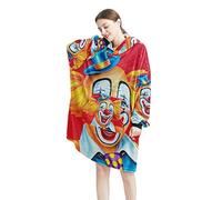 Manta con capucha portátil, con capucha de gran tamaño para mujer, cómoda sudadera circo rojo, Multicolor, talla única