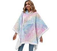 Manta Con Capucha | Sudadera Invernal Fosforescente Nocturna,Manta Vestible para Sofá,Para Mujeres Adultas, Madres, Viajeras - Hogar, Oficina, Camping, Conciertos al Aire Libre