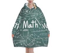 Manta con capucha y bolsillo para adultos, diseño de fórmulas, teoría, matemáticas, lección de matemáticas, con estampado de palabras, para invierno, Navidad