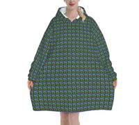 Manta con capucha y estampado de cactus del desierto de gran tamaño para celebraciones de invierno, Navidad, Año Nuevo, Negro, 280g flannel