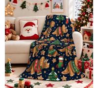 Manta con estampado de dinosaurios, 101,6 x 127 cm | Diseño navideño fantástico, mantas peludas, ropa de cama acogedora de invierno, estampado animal festivo