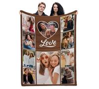 Manta con imagen personalizada con texto, manta de franela personalizada de varios tamaños, regalos para él y ella, aniversario, día de la madre, día del padre, Navidad