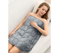 Manta con peso de 7 libras, acogedora manta de terciopelo de cristal de lujo para adultos, manta con peso pequeña para relajación, dormir, viajes, gris, 29 x 24 pulgadas
