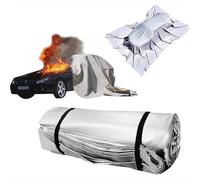 Manta contra incendios de coche, de fibra de vidrio de silicona de doble cara, resistente al calor, para estacionamiento