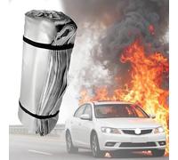 Manta contra incendios de coche para vehículos eléctricos, manta de supervivencia de silicona de doble cara de fibra de vidrio, protección contra accidentes de vehículos para garaje y incendios de