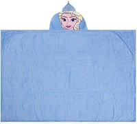 Manta coralina con capucha Elsa Frozen 80x120cm Azul