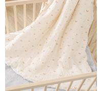 SUPERBE BEBE Manta de bebé Oeko Tex Soft Minky y Muselina - 100x135 cm - Relleno de Poliéster - Confort y Calidad - Pañal, Plaid, Siesta, Guardería - Regalo de Bebé para Niña o Niño