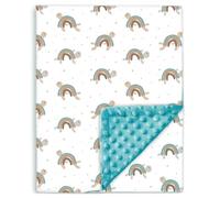 Manta Bebe Suave de Algodón Oeko Tex para Recien Nacidos y Niños - 100x135 cm, 10 Colores - Comodidad y Calidad - Manta, Siesta, Guardería - Arrullo para Verano e Invierno - Azul