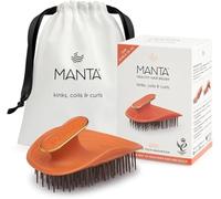 Manta Curls - Cepillo de pelo antiroturas, cepillo para desenredar rizos para cabello rizado y afro, cepillo suave húmedo y seco para mujeres, naranja