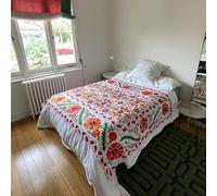 Manta de algodón bordada vintage Suzani, para colgar en la pared, tapiz Suzani de 60 x 90 pulgadas, estilo habla