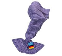 Manta de algodón Sirena | Colcha Manta de Peluche Saco de Dormir Manta de Lana Manta para el sofá Manta de Punto Manta de Sirena Manta para Dormir Aleta de Sirena Manta de Peluche (Violeta Púrpura)