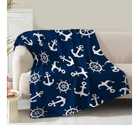 Manta de Ancla náutica, Regalos para Hombres, niños, papá, Mujeres, cumpleaños, Navidad, San Valentín, Regalos de Aventura en el mar, decoración temática del océano, Dormitorio, Sala de Estar, sofá,
