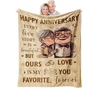 Manta de aniversario para él y su pareja, regalo de boda para padres, felicidades para esposa y marido, regalos románticos de Te amo, idea dorada para mujeres y hombres