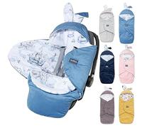 Manta de Arrullo Premium para Bebé Asiento de Bebé Primer Equipamiento Hecho de Algodón para Asiento de Coche, Manta Acogedora para Cochecitos con Saco para los Pies Adecuado para Maxi-Cosi, Römer