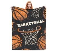 Manta de baloncesto - Mantas de franela Slam Dunk Dreams - Suave y cálida, ligera, impresión deportiva dinámica, para fanáticos de los deportes, ideal para descansar el día del juego o decoración de h