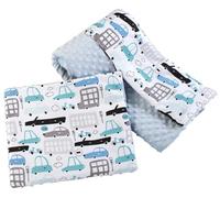 Medi Partners Manta de bebé con Almohada 100% Algodón Minky Cobija Infantil Grande Reversible 75x100+35x30cm Multifuncional para Camas y cochecitos