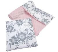 Manta de bebé Con Almohada 100% Algodón Minky Cobija Infantil Grande Reversible 75x100+35x30cm Multifuncional para Camas y cochecitos Medi Partners