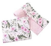 Manta de bebé Con Almohada 100% Algodón Minky Cobija Infantil Grande Reversible 75x100+35x30cm Multifuncional para Camas y cochecitos Medi Partners