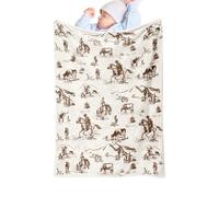 Manta de bebé con estampado de , occidental para bebé, tapiz rústico, ropa de cama vintage para patio, apartamento, coche, picnic, cocina, granja, banco, viajes, parque al aire libre
