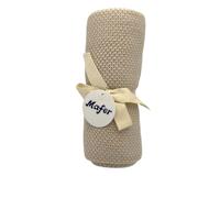 Manta de bebé de lana beige Mafer