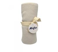 Manta de bebé de lana color arena Mafer