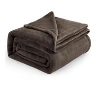 Manta de Bedsure More than comfort, super suave, alta calidad, de microfibra y franela, resistente a pliegues y anti-decoloración, microfibra, marrón, 270 x 230 cm