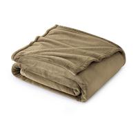 Manta de Bedsure More than comfort, super suave, alta calidad, de microfibra y franela, resistente a pliegues y anti-decoloración, microfibra, camel, 130 x 150 cm