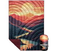 Manta de camping, alternativa de plumón ligero, manta plegable para exteriores, viajes, estadio, senderismo y picnics, Canyon Stream, 52 x 75 pulgadas