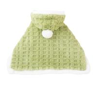 Manta de capa para perros pequeños, mantas de capa para mascotas con capucha ajustable, envolturas cálidas de invierno para razas pequeñas, mantas gruesas y acogedoras (verde, S)