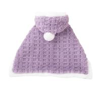 Manta de capa para perros pequeños, mantas de capa para mascotas con capucha ajustable, envolturas cálidas de invierno para razas pequeñas, mantas gruesas y acogedoras (morado, S)