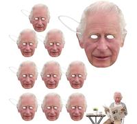 Manta de cara de fiesta sin sombrero del rey III | 10 Manta facial realista del rey III - Decoraciones de fiesta de coronación Traje de celebridad para disfraz real de