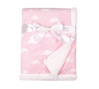 Manta de chenilla suave y c?lida de American Baby Company, dise?o de nube rosa 3D, 30 x 35 pulgadas, para ni?as, paquete de 1
