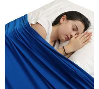 Manta de compresión sensorial para niños - Ayuda para dormir con sábanas sensoriales - Ayuda a los niños a calmarse por la noche - Sueño cómodo, elástico y transpirable (Cama doble, Azul)