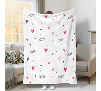 Manta de corazones, romántica y moderna, abrazos, besos, amor, día de San Valentín, manta de forro polar blanco, suave y acogedora, decorativa para sofá, cama, dormitorio, silla, coche, sillón