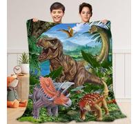 Manta de dinosaurio, manta de dinosaurio para niños, manta de franela suave de forro polar T-Rex Forest para niños, cama, sala de estar, sofá, 50 x 60 pulgadas, regalos de cumpleaños de Navidad para