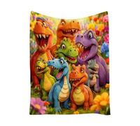 Manta de dinosaurio para niños, relajación serena, 150 x 200 cm, cómoda ropa de cama de dinosaurio, manta de dormitorio de niños, acento de cubierta suave y suave, para habitación de niña, verano