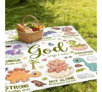 Manta de dinosaurio personalizada 2026, manta temática de Dios dice que soy, regalos significativos y pensados para niños pequeños, amigos (150 x 200 cm)