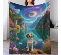 Manta De Felpa Bretón Español, Manta para Sofá con Diseño De Bretón Lago Suave Y Esponjoso Regalo para Sofá, Dormitorio, Cama, 40x50inch(100x130cm)