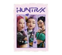 Manta de Felpa con Licencia Oficial de K Pop Demon Hunters | Felpa cálida y Supersuave con Reverso de Sherpa | Diseño «Pink Ready hogar el Camping