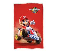 Manta de Felpa con Licencia Oficial de Nintendo | Felpa cálida y Supersuave con Reverso de Sherpa | Diseño de Puntos Rojos hogar, Fiestas de Pijamas y acampadas | 120 x 150 cm