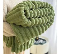 Manta de Felpa Decorativa y Esponjosa, Manta for La Siesta de Oficina de Peso Invernal, Lavable a Máquina, Perfecta for La Decoración de Sofás y Apartamentos(Green,King Double)