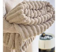 Manta de Felpa Decorativa y Esponjosa, Manta for La Siesta de Oficina de Peso Invernal, Lavable a Máquina, Perfecta for La Decoración de Sofás y Apartamentos(Khaki,Extra single)