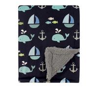 Manta de felpa unisex para beb Luvable Friends con reverso de sherpa, color oc ano, talla nica