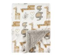 Manta de felpa unisex para beb Luvable Friends con reverso de sherpa, color safari neutro, talla nica