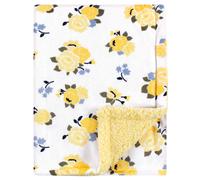 Manta de felpa unisex para beb Luvable Friends con reverso de sherpa, dise o floral amarillo, talla nica